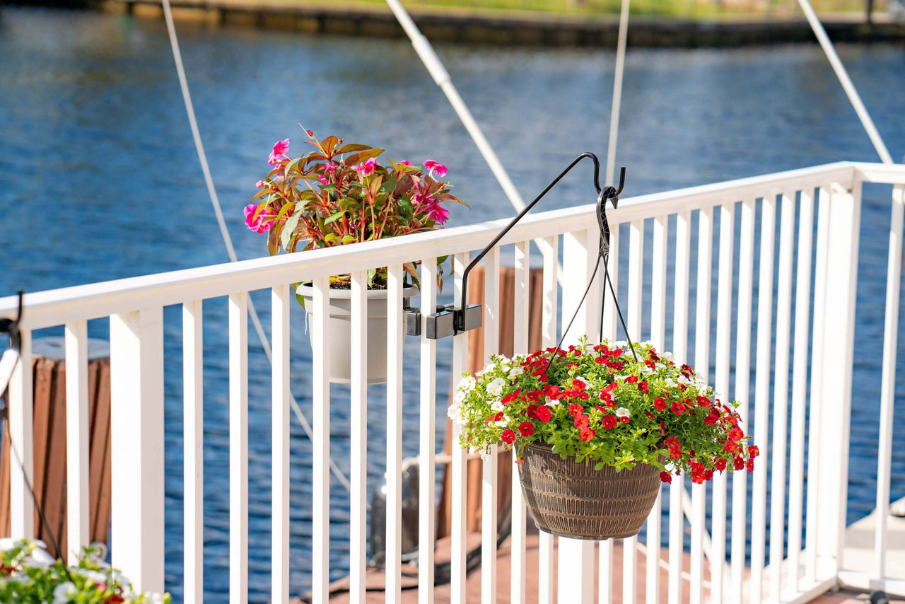 18" Deck Railing Flower Basket or Bird Feeder Hanger Kit